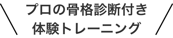 プロの骨格診断付き体験トレーニング
